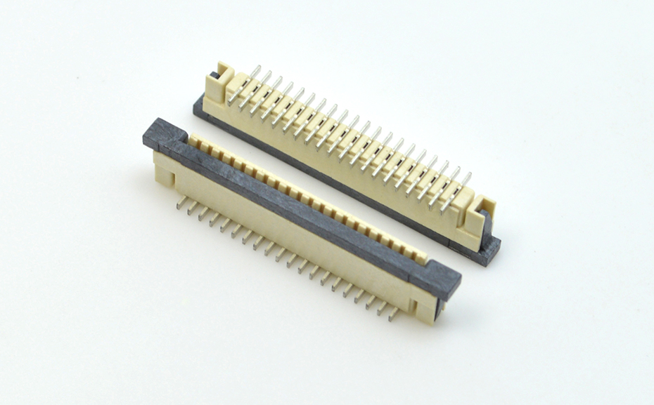 接插件FFC/蝌蚪窉成人精品视频 1.0MM 5P 一字腳 立貼帶鎖 扁平電纜連接器