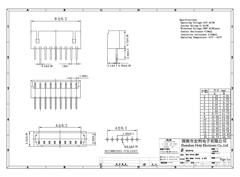 電子元器件1.25MM間距10A直針接插件連接器 電源連接插頭直針插座,蝌蚪网站在线观看